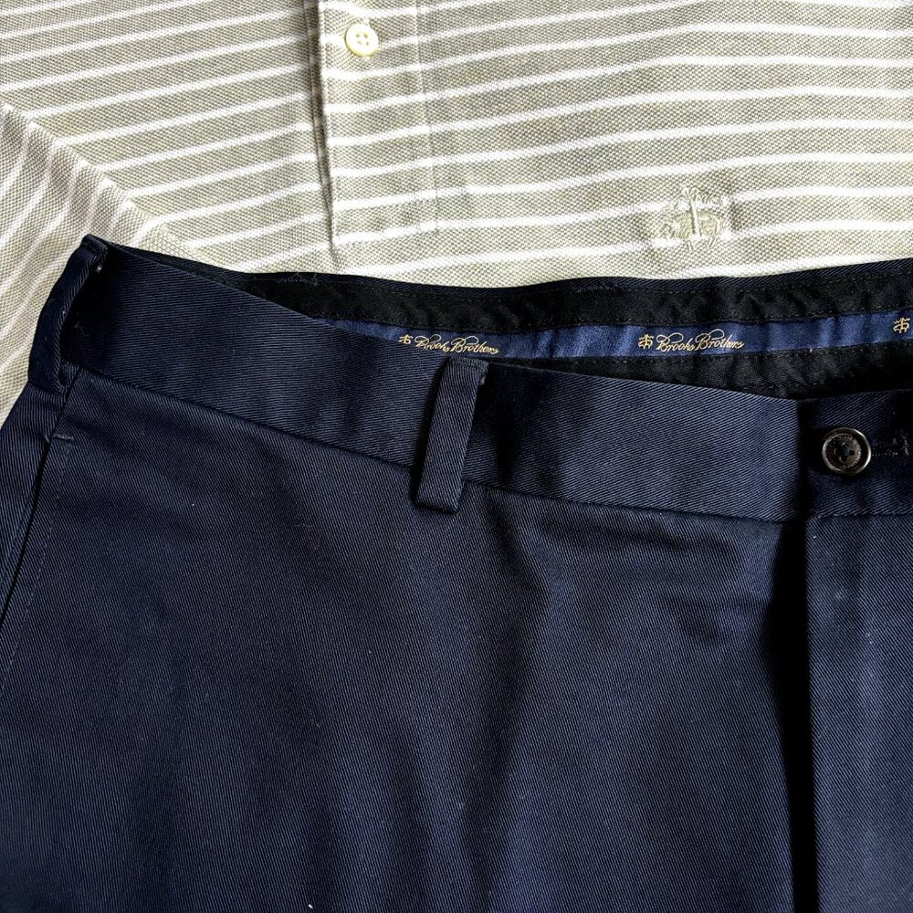 Brooks Brothers Set Men's Navy Jeans Size 37X30 & Size‎ L Striped Polo Shirt